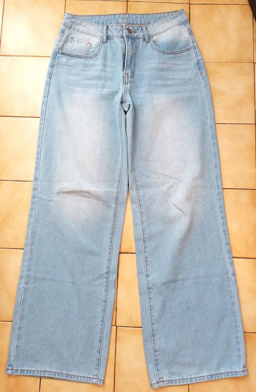 Jean bleu clair Shein T38 / M Tall neuf wide Vêtements