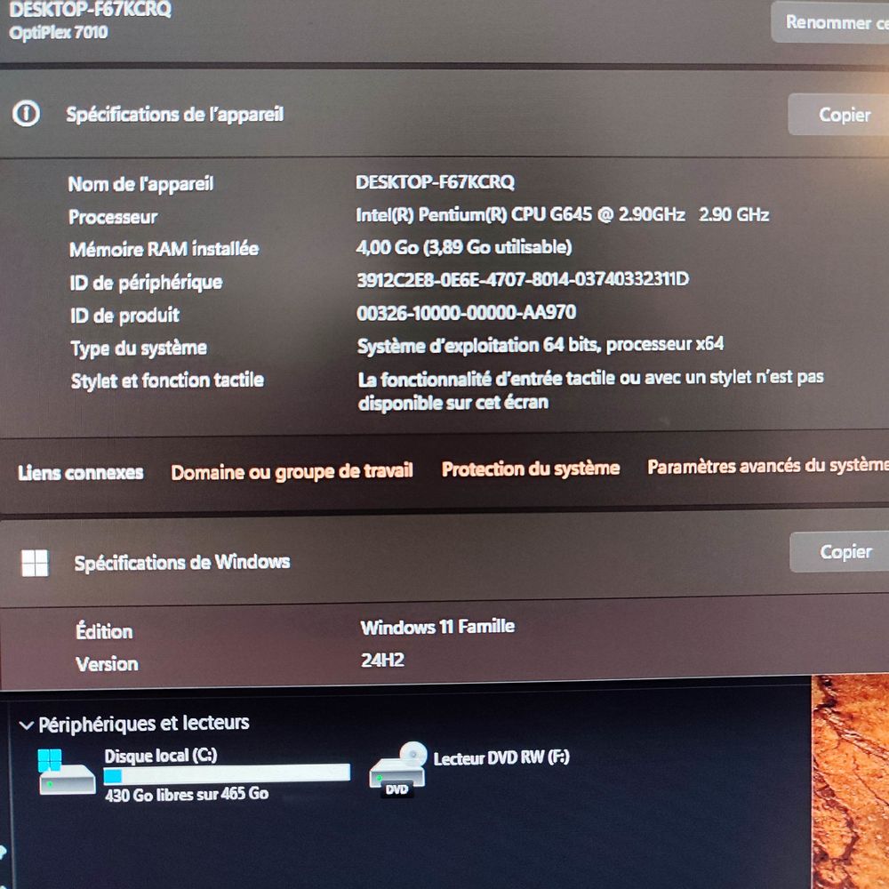 Petit Pc Dell Windows 11 Ordinateur bureau Matériel informatique