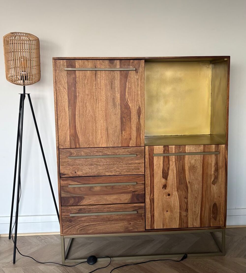 Buffet haut en bois de rose massif ou bois palissandre Meubles