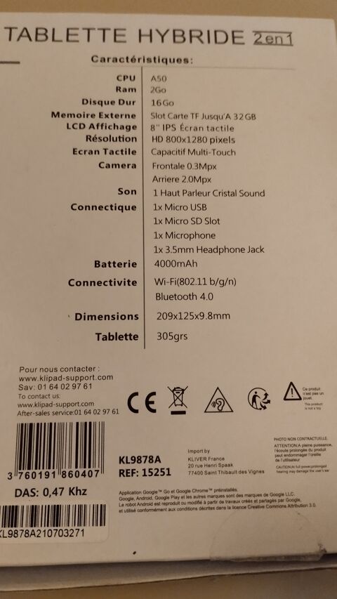 Tablette KLIPAD 0 Chaumont (52)