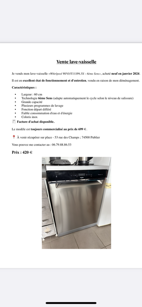 Lave vaisselle Publier (74)