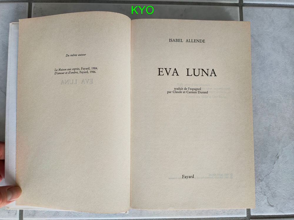 Isabel Allende - Eva Luna - Livre Grand format-Tr&egrave;s bon &eacute;tat Livres et BD