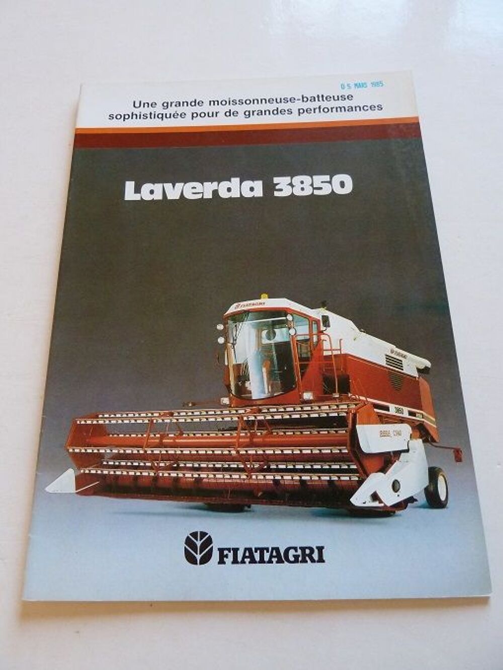 Prospectus moissonneuse batteuse LAVERDA 3850 