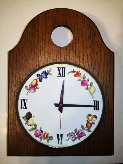 Ancienne Horloge boite Vintage Rétro en bois et porcelaine 75 Toulon (83)