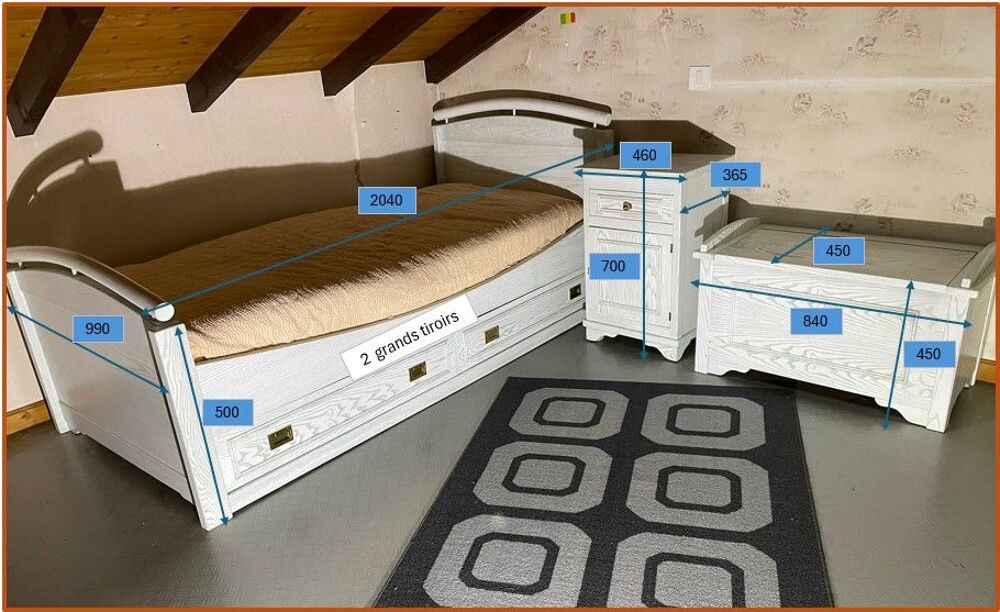 Chambre enfant/ Ado compl&egrave;te r&eacute;alis&eacute;e par un menuisier &eacute;b&eacute;ni Meubles