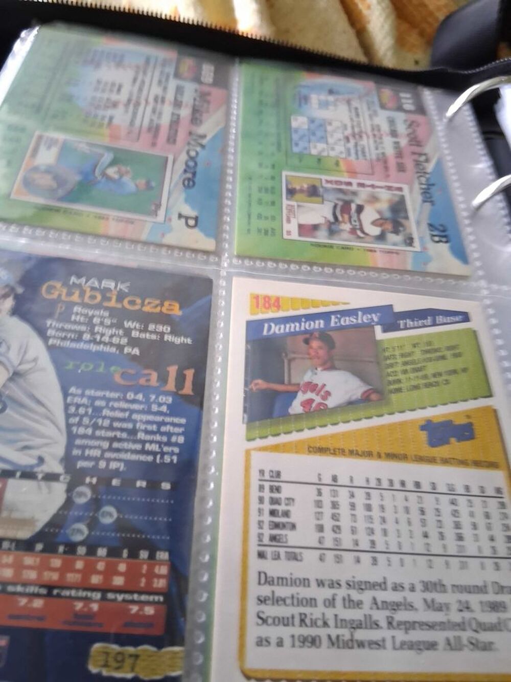 carte joueur de base-ball ann&eacute;e 1980-1990 