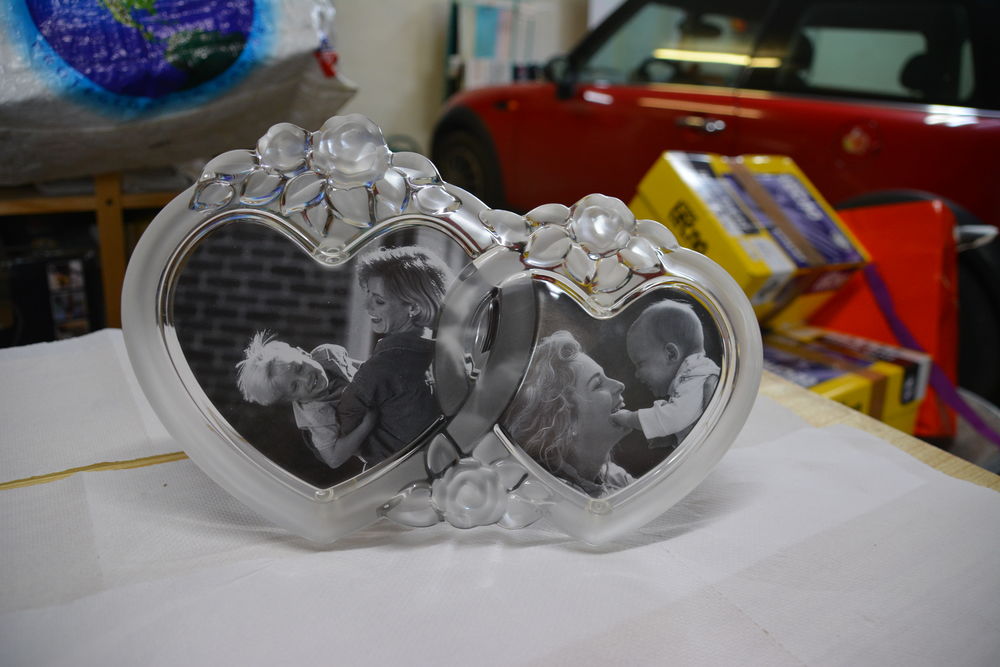 cadre photo en verre sp&eacute;cial coeur Décoration