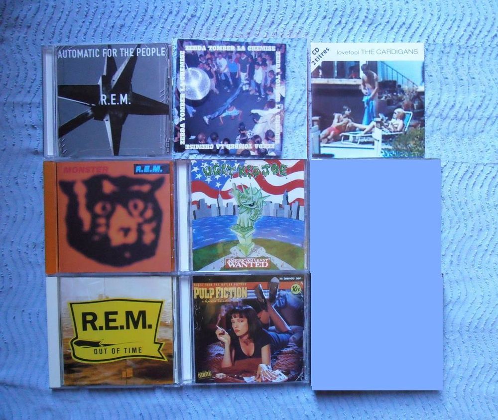 CD R.E.M., Ugly Kid Joe, BO Pulp fiction, The Cardigans, Zeb CD et vinyles