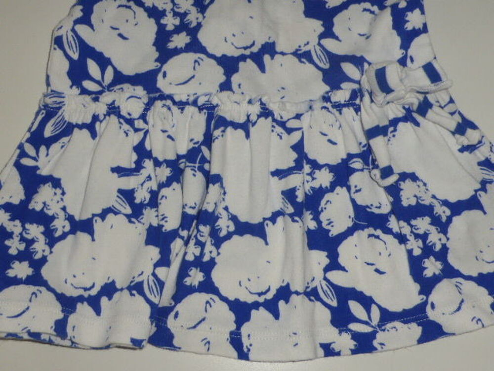 Petit Bateau robe bleue fleurs blanches 12 mois Vêtements enfants