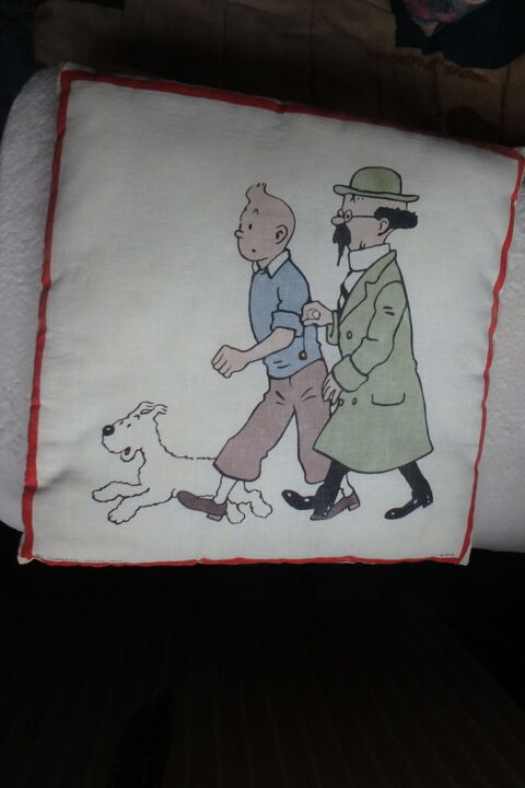 Coussin plat vintage Tintin, Lombard, Hergé 1979 70 Colmar (68)