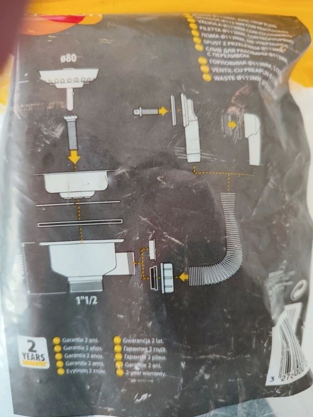 Ensemble de 2 Bondes &eacute;vier &agrave; panier avec un trop plein Neuf Bricolage