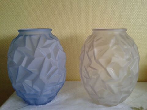 Paire de vases art dco en verre dpoli motifs froisss 100 Dijon (21)