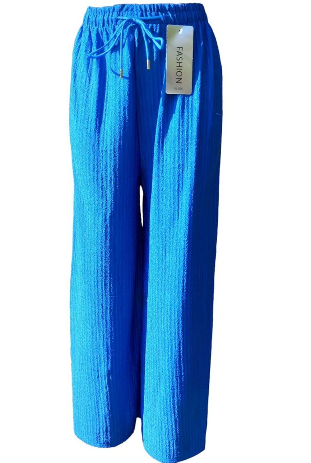 Pantalon palazzo femme bleu &eacute;lectrique uni Vtements