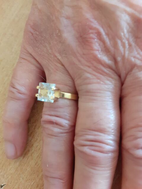 Bague or 18 k aigue marine 340 Sainte-Genevive-des-Bois (91)