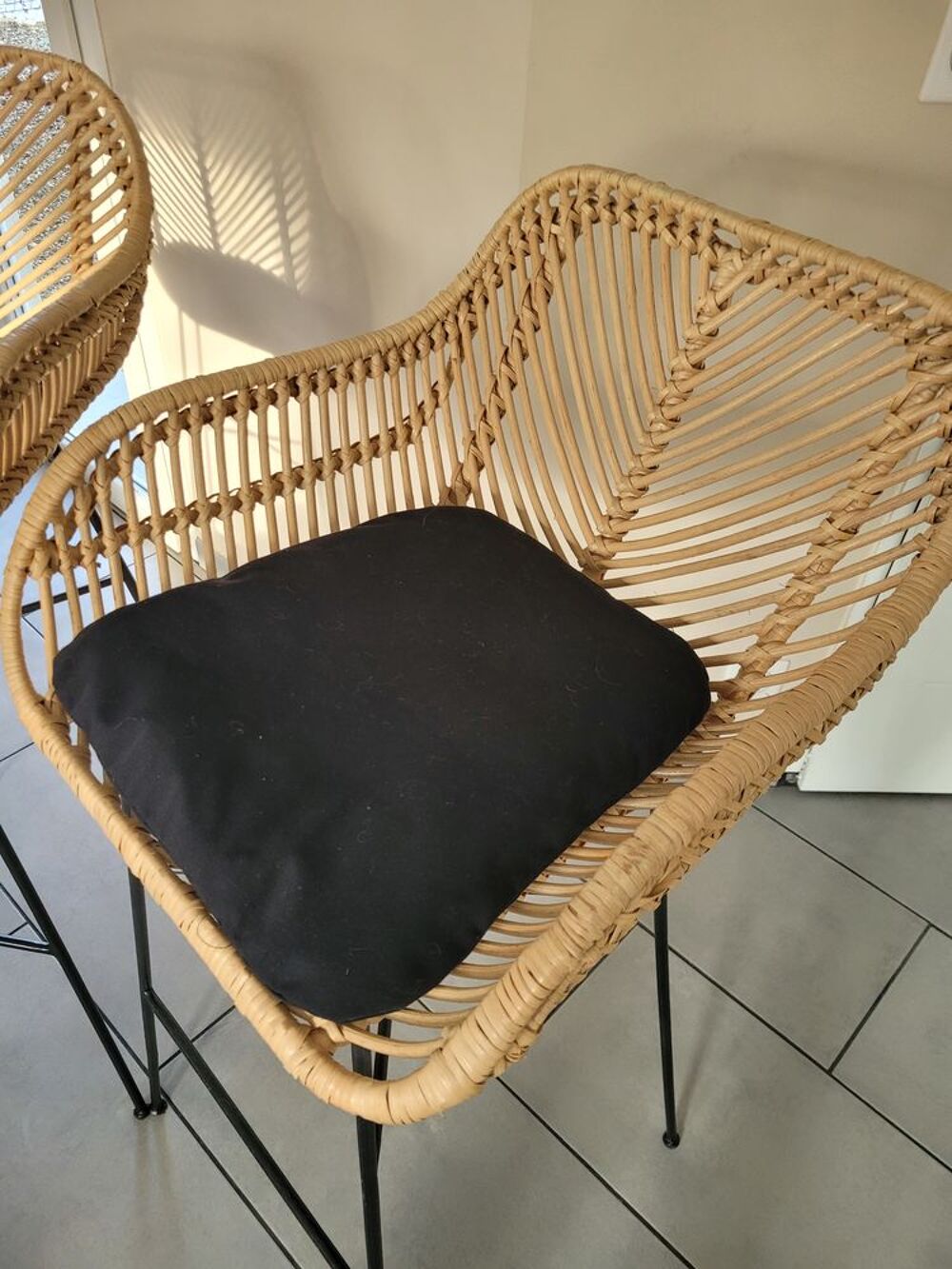 Lots de 2 tabourets de bar en rotin Meubles