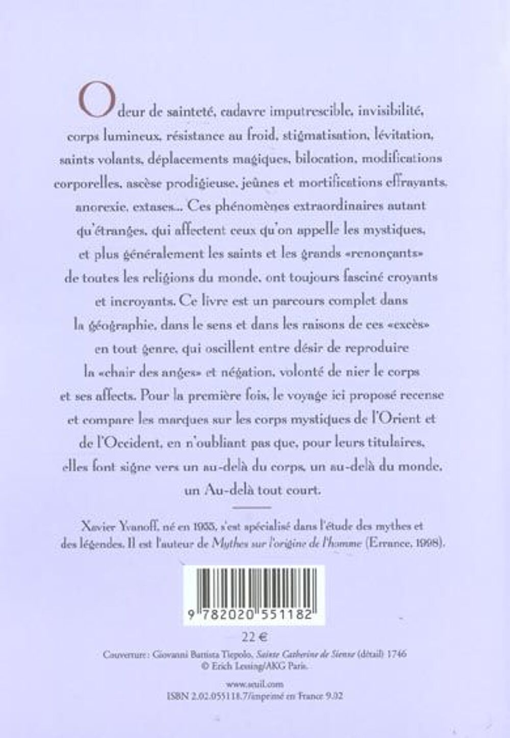 La chair des anges. les phenomenes corporels du mysticisme Livres et BD
