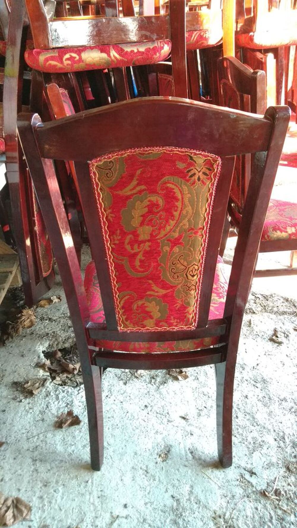 Chaises bois et velours type asiatique Meubles