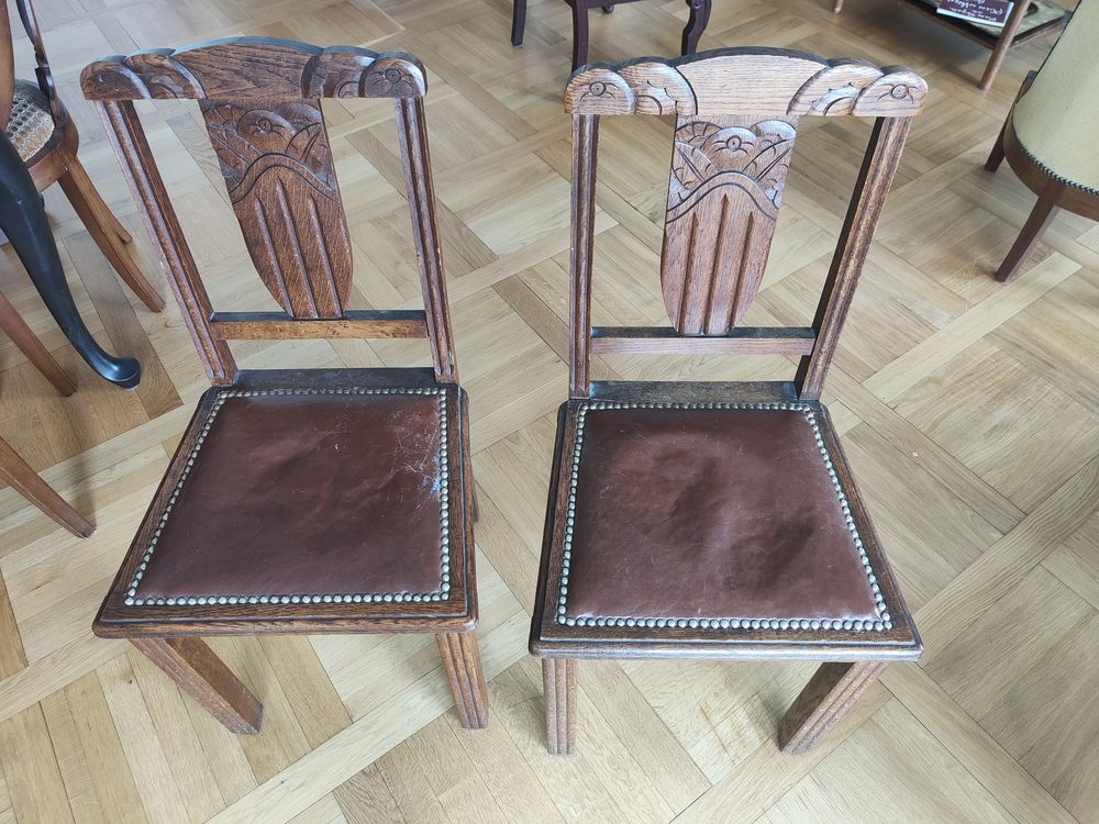 Lot de 2 chaises ann&eacute;es 40 Meubles