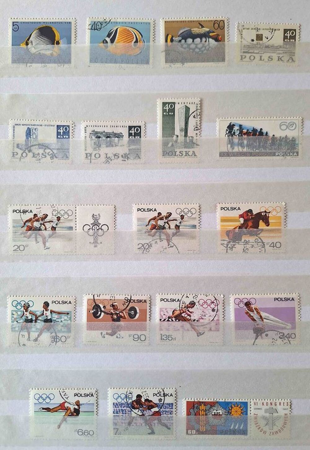 S&eacute;rie de timbres de collection de Pologne A 