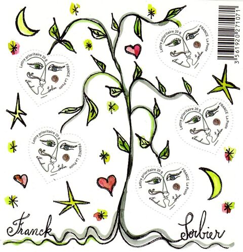 TIMBRES de FRANCE  . N**
FEUILLET   2008 6 Caumont (09)