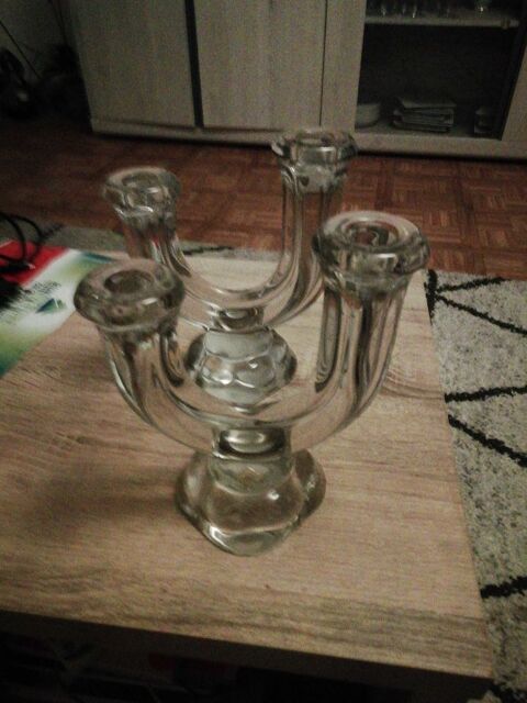 Lot deux bougeoirs en cristal signature vannes Art France Annecy (74)