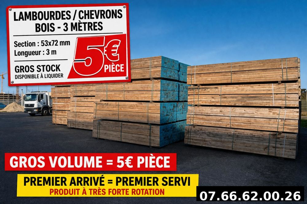 CHEVRONS / LAMBOURDES 3M ? DESTOCKAGE - BOIS PAS CHER ? Bricolage