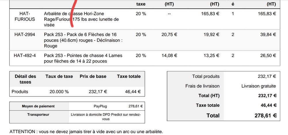 Arbal&egrave;te avec lunette de vis&eacute;e Sports