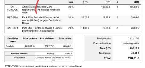 Arbal�te avec lunette de vis�e 120 Noisy-le-Grand (93)