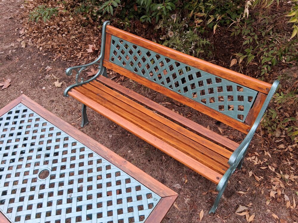 Salon de jardin - Table + 2 bancs Jardin