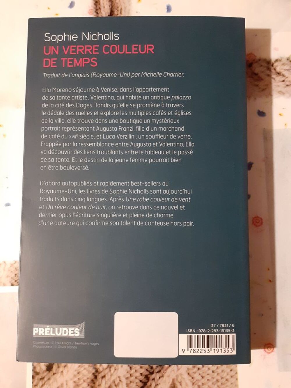 "Un verre couleur de temps" - de Sophie Nicholls Livres et BD