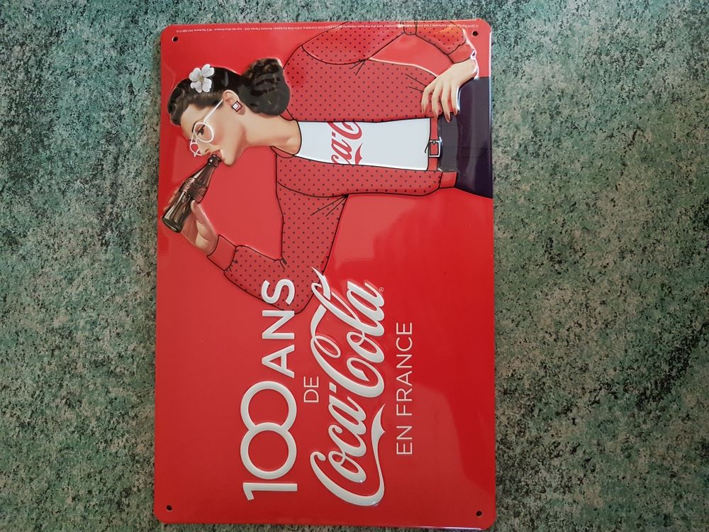 Plaque metal coca cola 100Ans 