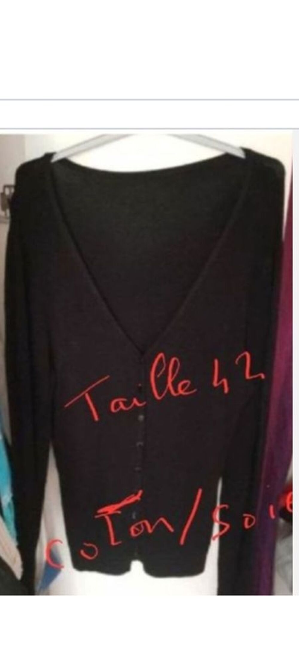 veste gilet noire taille 42 soie / coton Vêtements