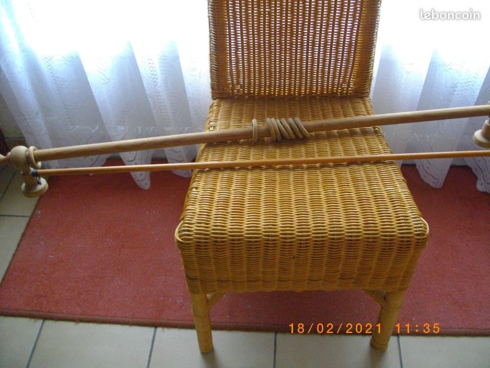 Tringle &agrave; rideau en bois + anneaux + tringle de tirage Bricolage