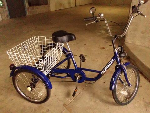 Tricycle GOMIER adulte bleu avec panier arri�re, 5 vitesses. 300 Vaur�al (95)