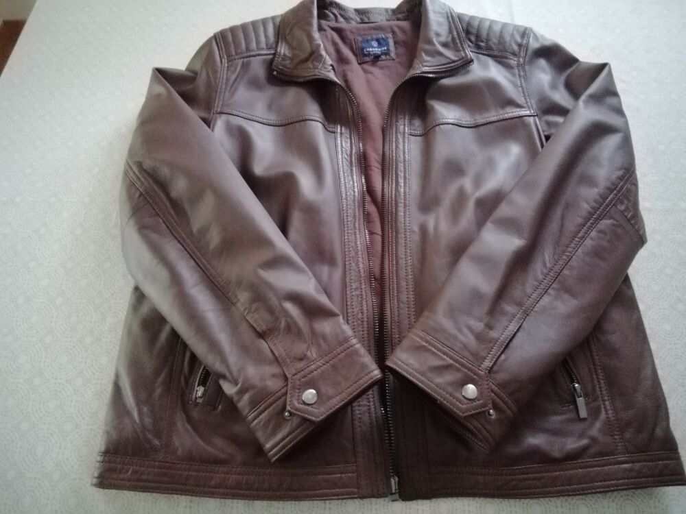 Veste cuir marron homme Vêtements