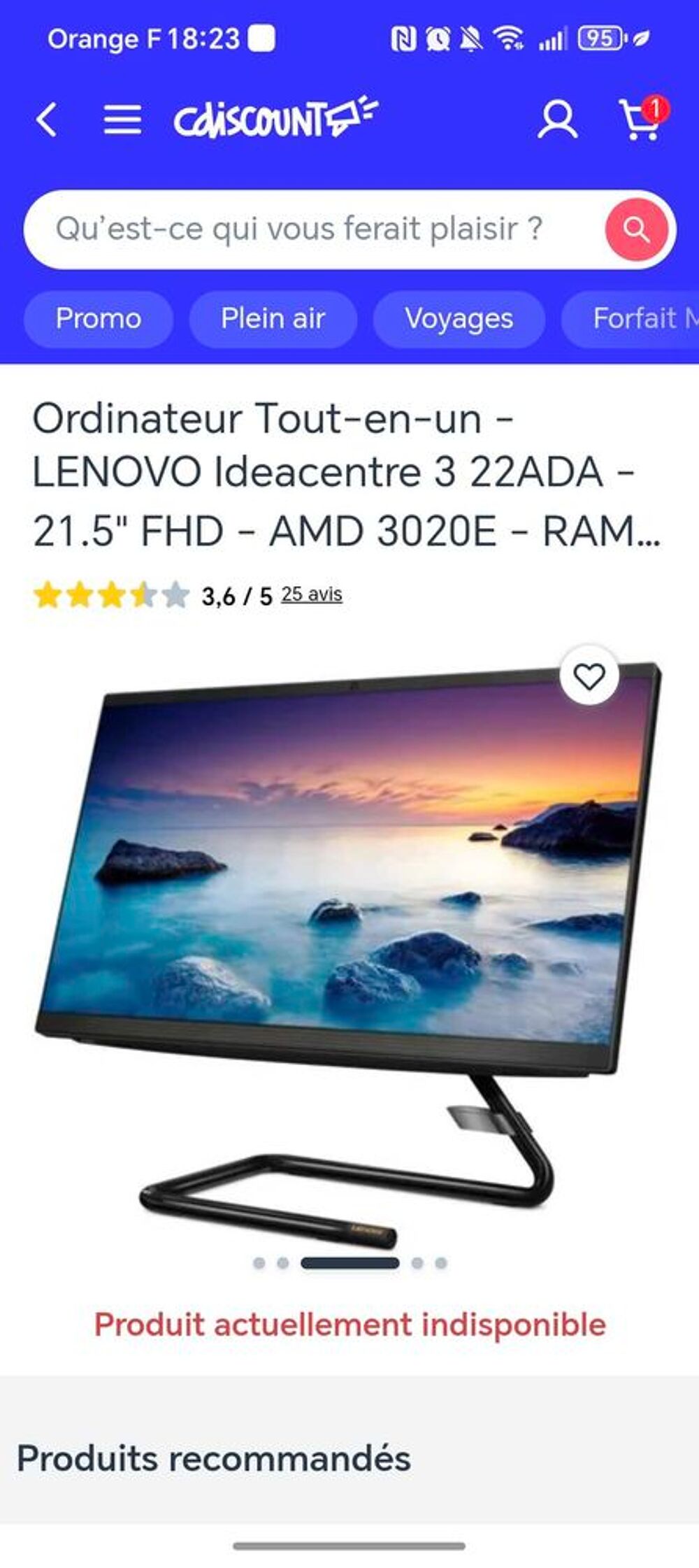 pc Lenovo fix complet tout en un tactile plus clavier lumineux Matériel informatique