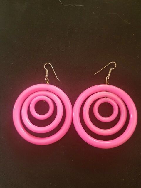 Boucle d oreille rose 3 cercle trs bon etat 2 e 2 Viriat (01)