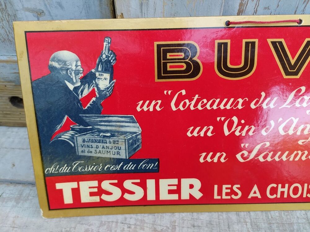 Carton Publicitaire Vins Coteaux Layon Saumur Anjou Tessier 