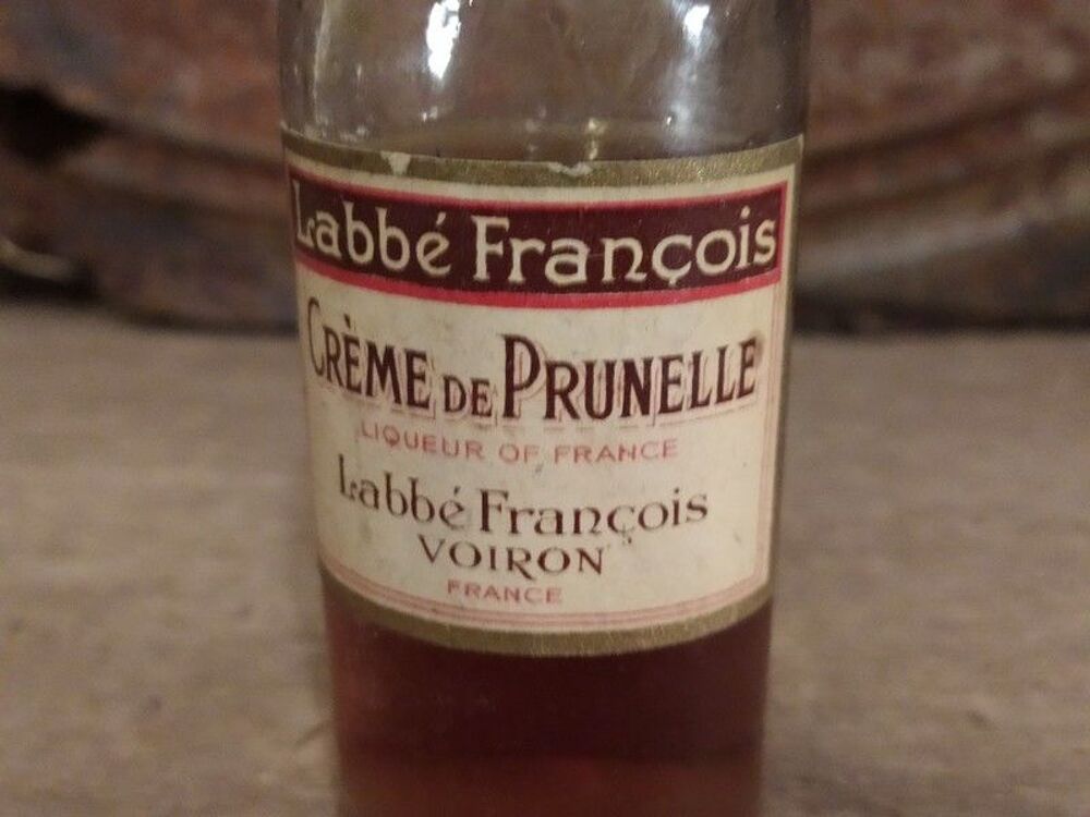 Ancienne Mignonnette Liqueur Cr&egrave;me de Prunelle Abb&eacute; Fran&ccedil;ois 