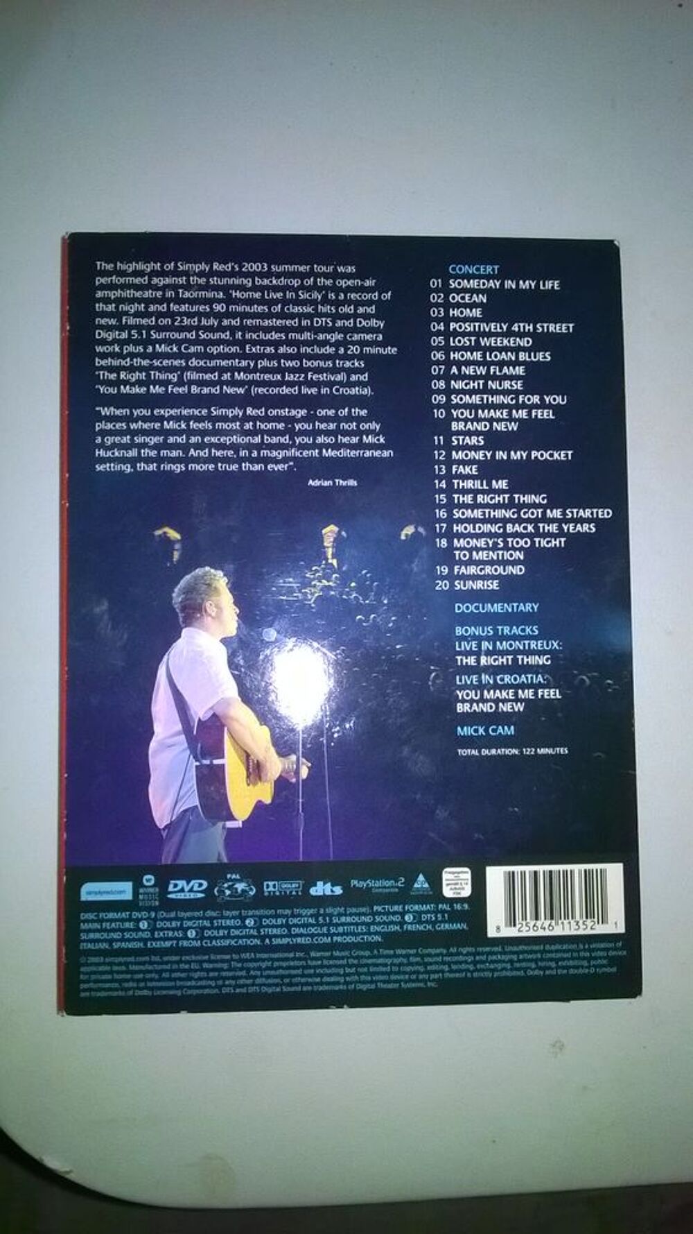 DVD Simply Red
Home Live In Sicily
2003
Excellent etat DVD et blu-ray