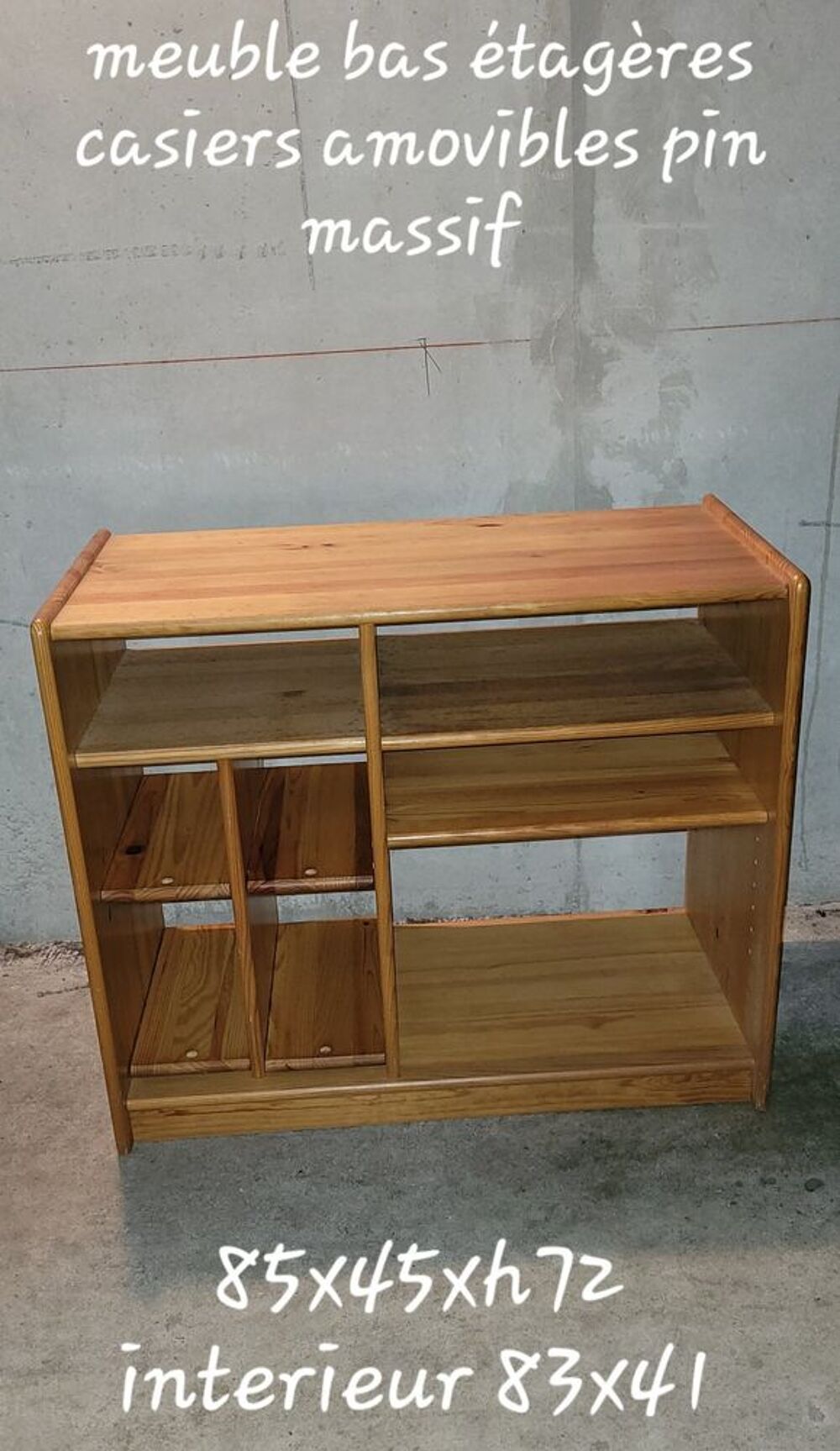 Meuble hifi en pin massif Tr&egrave;s bon &eacute;tat L85XP45XH72 Meubles