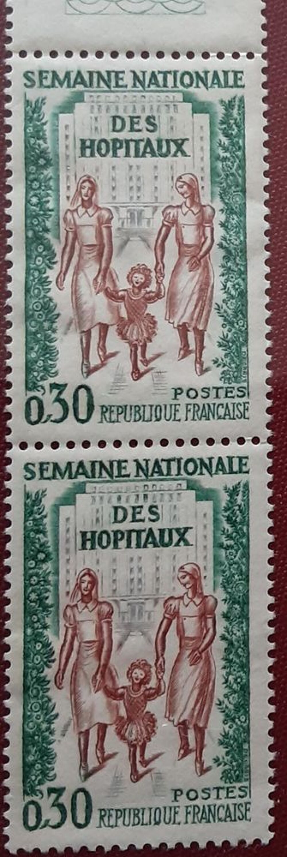 timbres semaine nationale des h&ocirc;pitaux 0,30 