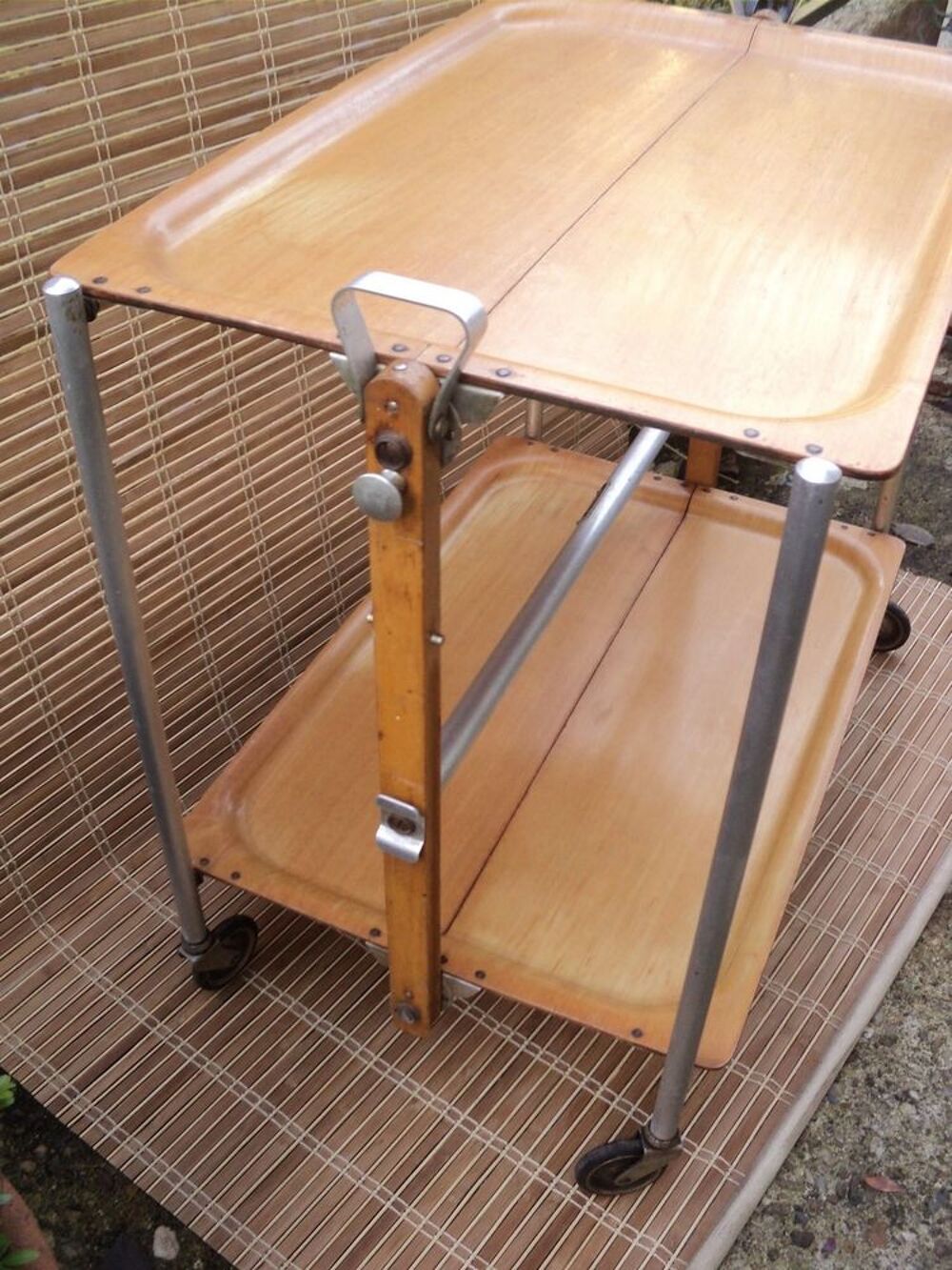Table Roulante - Desserte Pliante Vintage Textable Paris Meubles