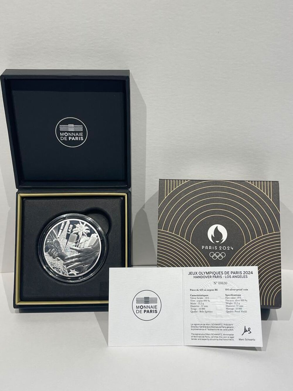 10€ Argent Paris-Los Angeles BE Mill&eacute;sime 2024 Coffret JO 