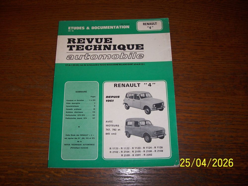 revue technique renault 4 Livres et BD