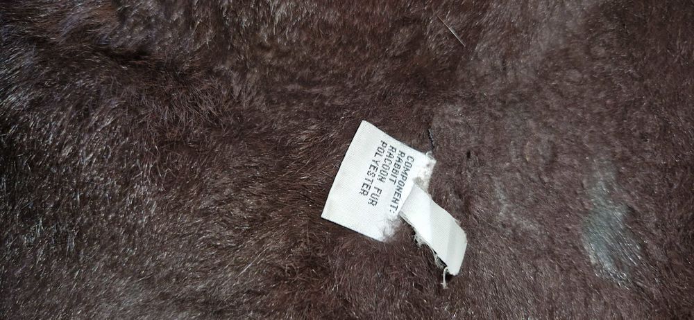 vrai veste en cuir et vrai poil de lapin Vêtements