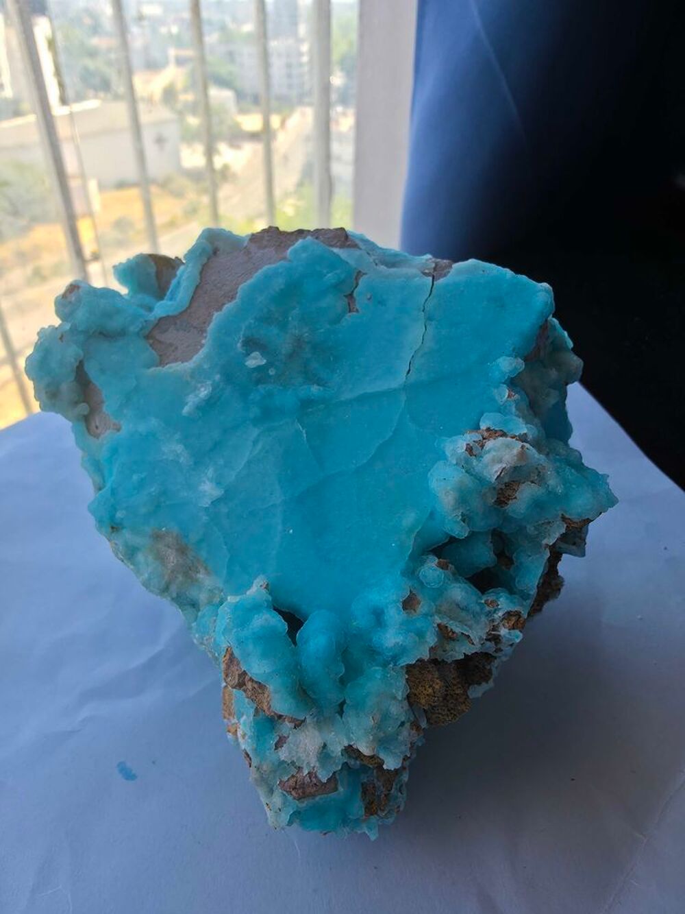 Grand Min&eacute;ral H&eacute;mimorphite Bleue Naturelle Congo-14,5 cm 