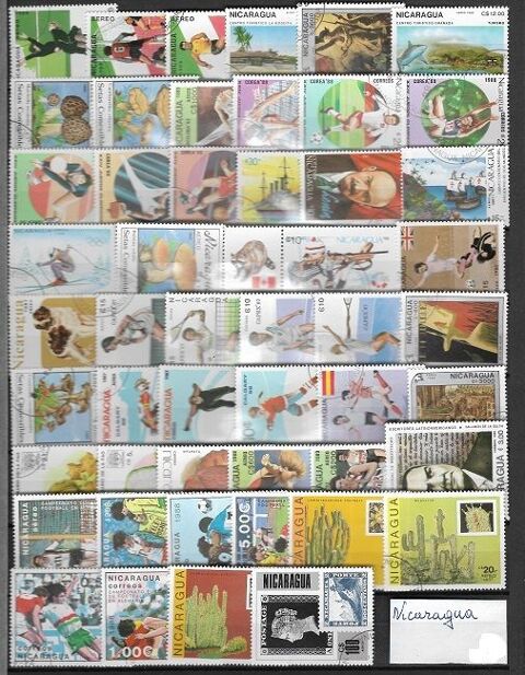 lot no  C  de 50 timbres  NICARAGUA 3 Maubeuge (59)