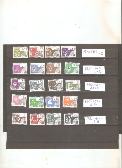 LOT DE TIMBRES FRANCE NEUF LES PREO 1983 84 85 86 87 7 Neuilly-sur-Marne (93)