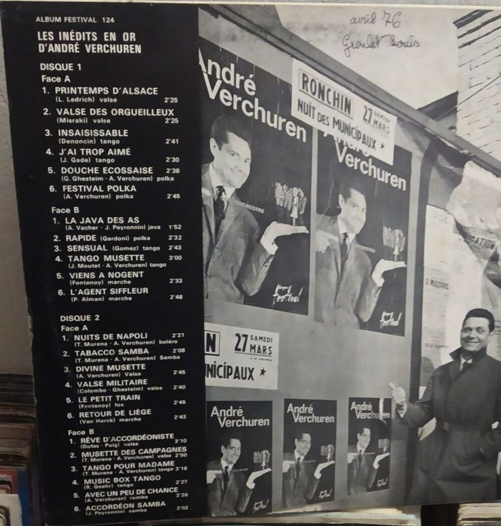 Double album Les in&eacute;dits D'Andr&eacute; Verchuren CD et vinyles